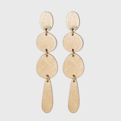 Worn Gold and Brushed Brass Mixed Shape Drop Earrings - Universal Thread™ Gold | Target