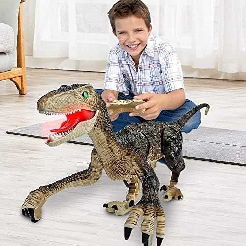 Remote Control Dinosaur Toys for Kids 2.4Ghz RC Dinosaur Robot Toys with Verisimilitude Sound(Yel... | Amazon (US)