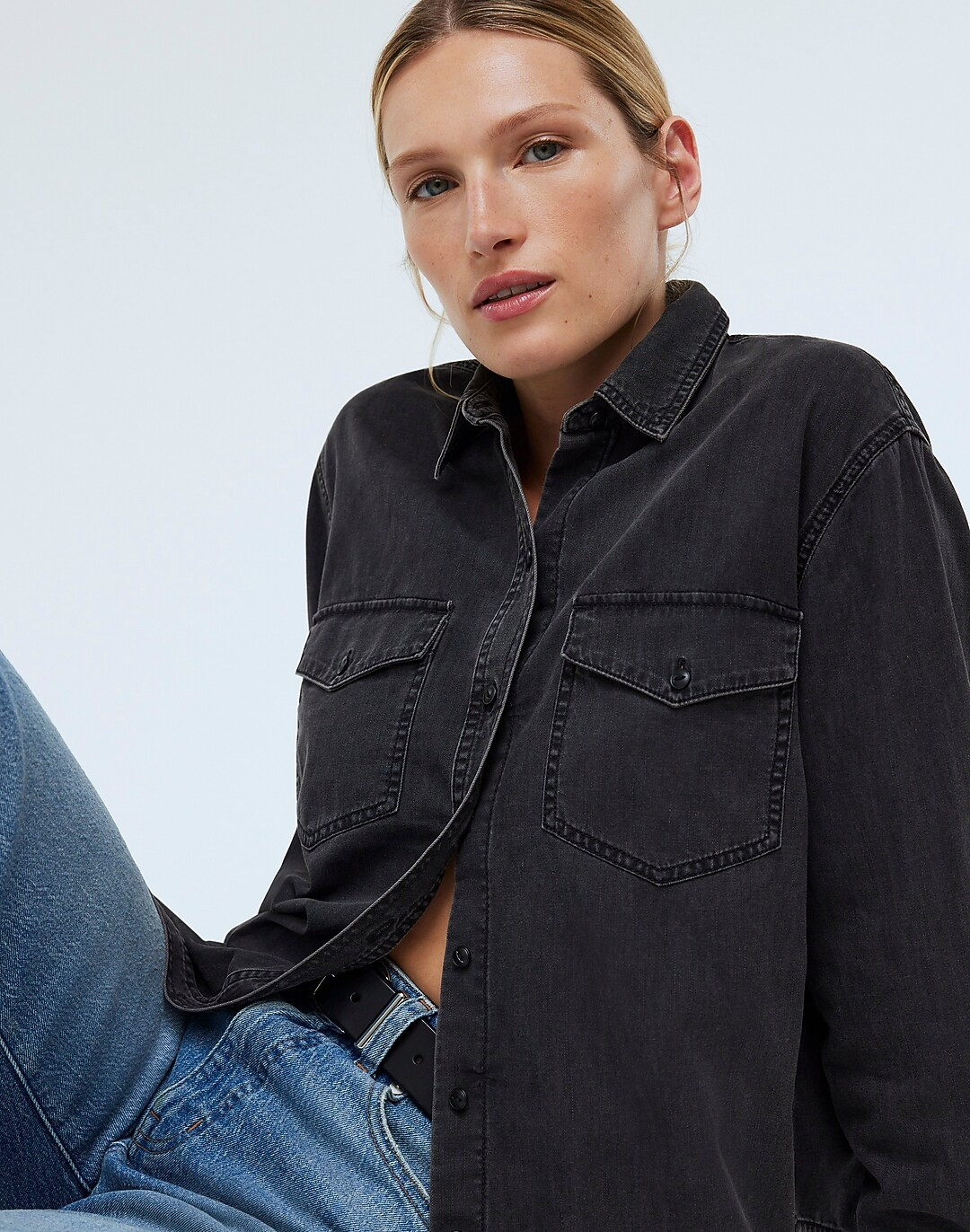 Denim Western Button-Up Shirt in Lunar Wash | Madewell