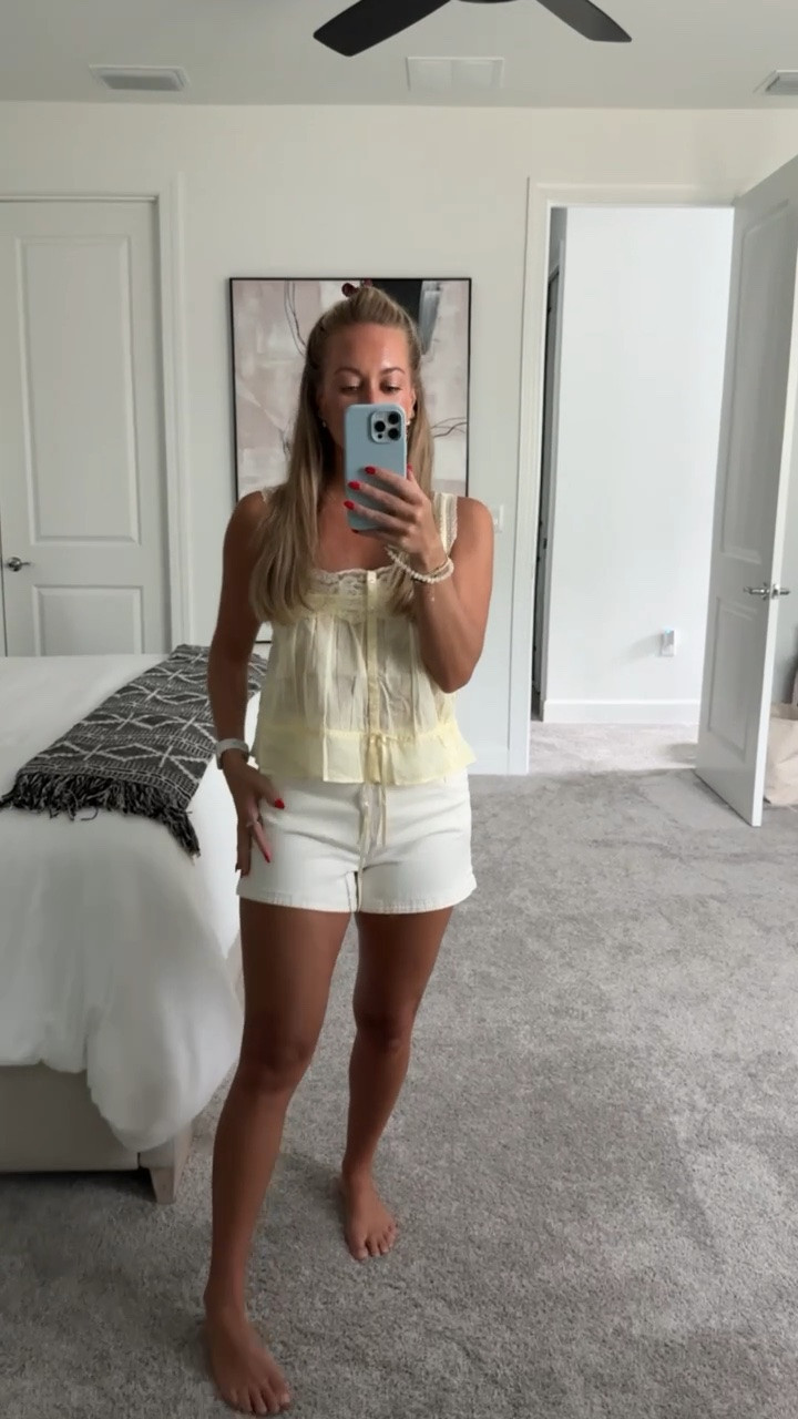 @abercrombie sale use code AFLTK for 20% off! 

Wearing a 27 in the denim shorts but would size up for a looser feel!

#LTKxAbercrombie #LTKootd #LTKSaleAlert