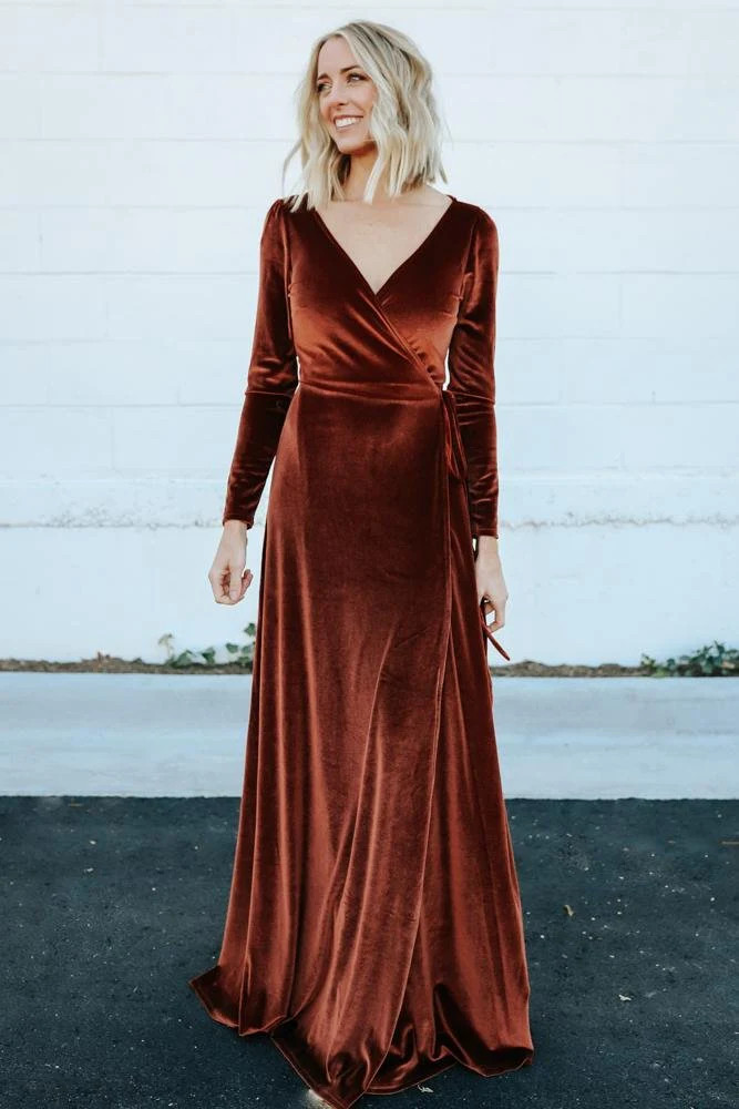 Esmerelda Velvet Wrap Maxi Dress | Baltic Born