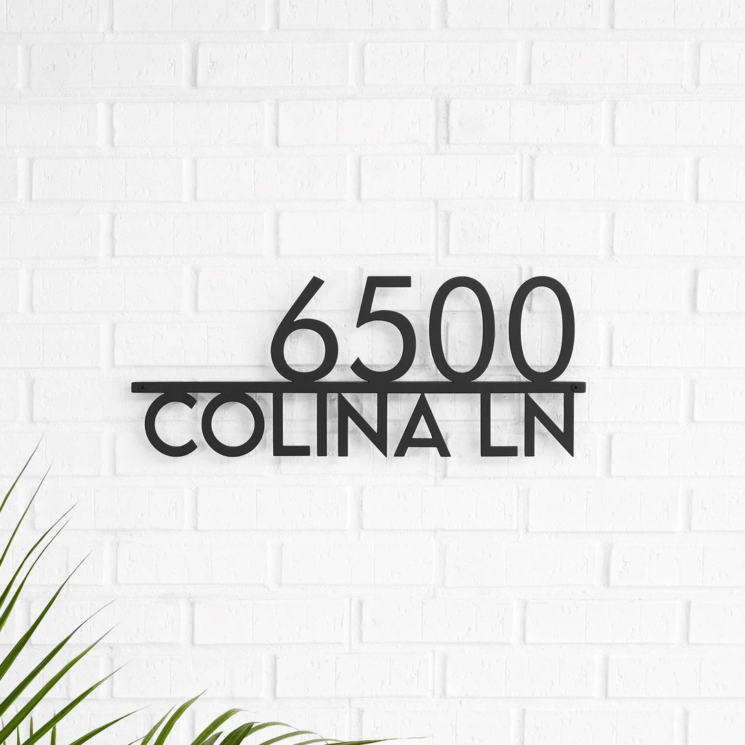 Mod Mettle Address Sign w/ Street Name, Address Plaque, Street Name, House Numbers (Free Shipping... | Etsy (US)