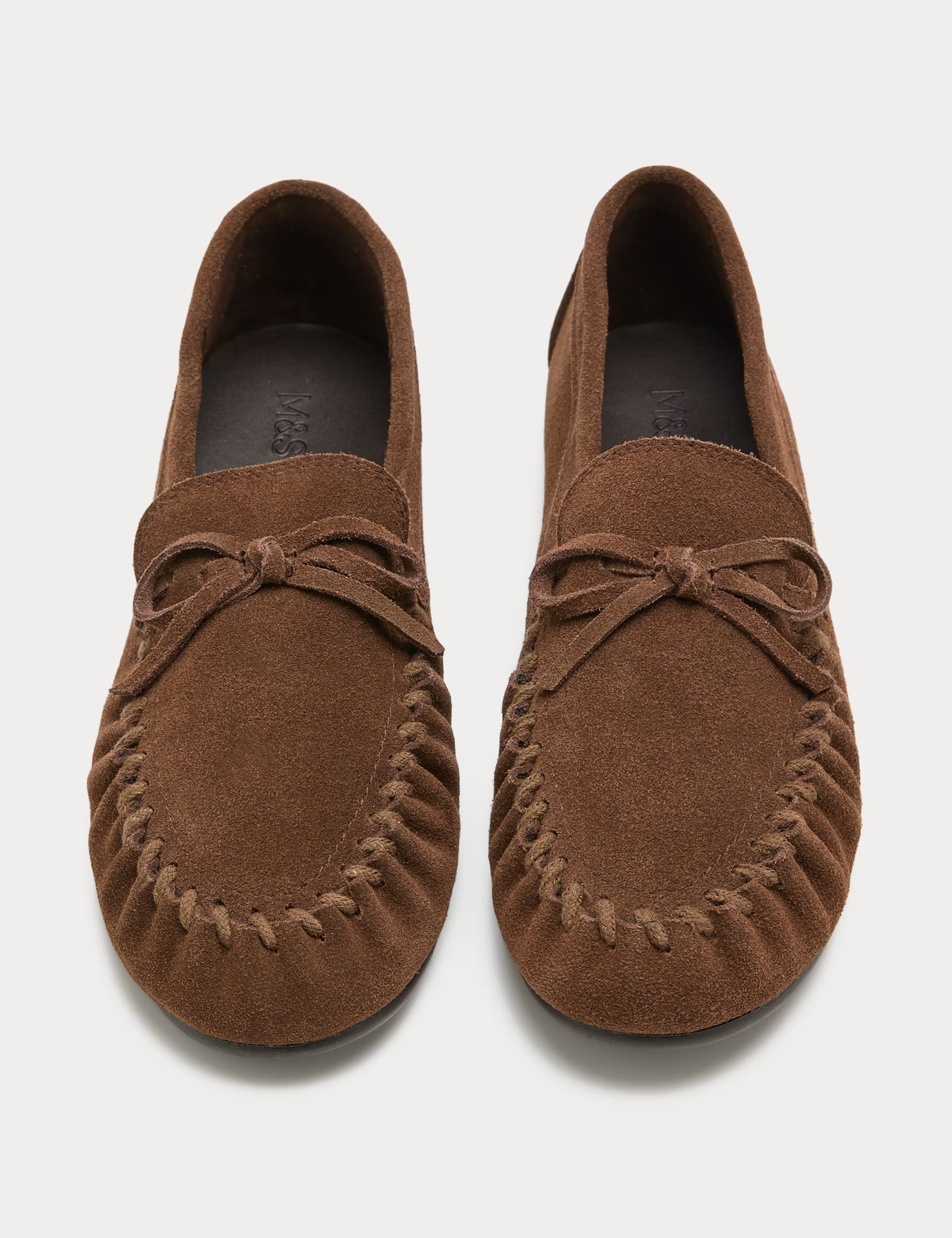 Suede Bow Flat Driver Shoes | Marks & Spencer (UK)