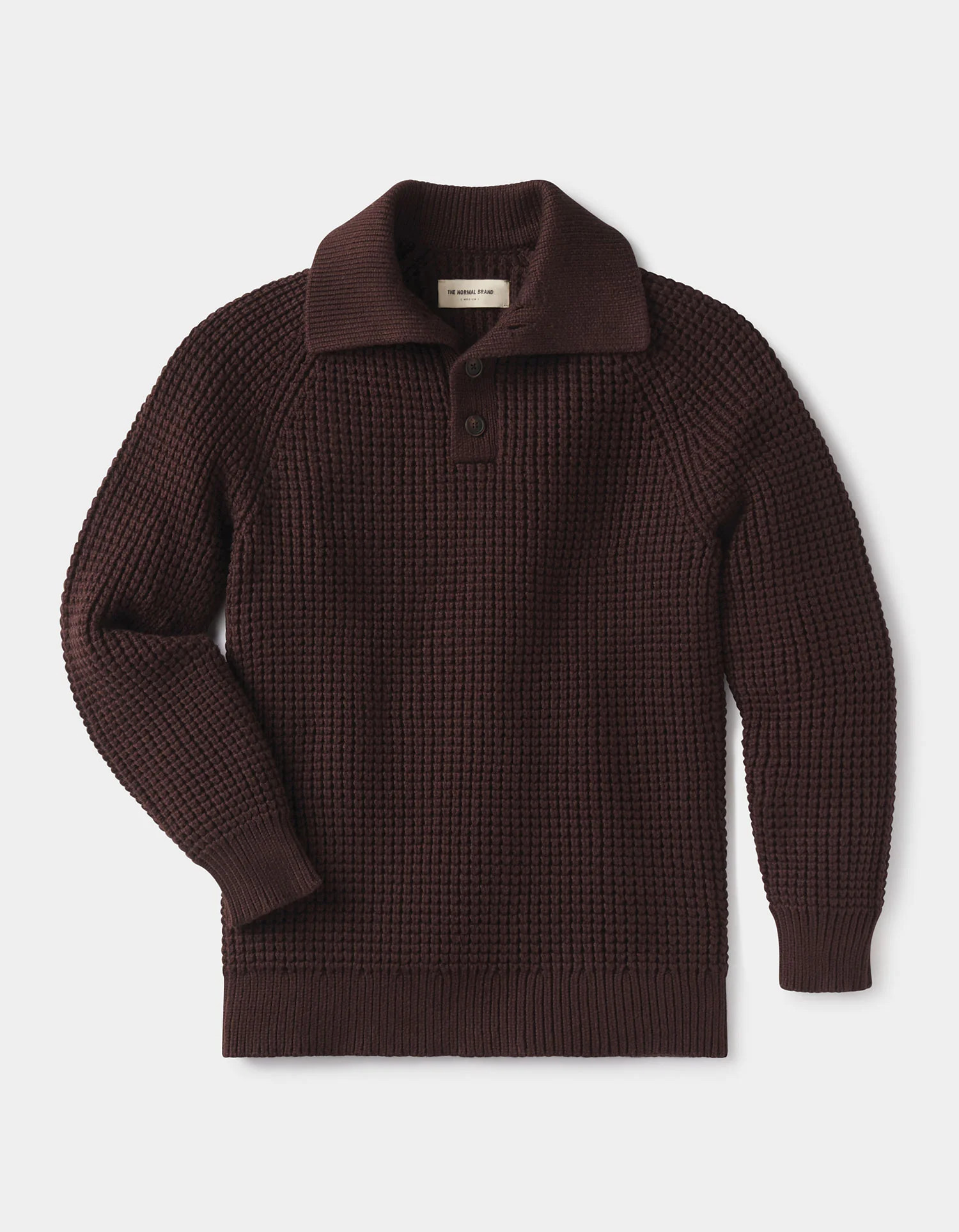 Waffle Sweater Popover in Dark Brown | The Normal Brand