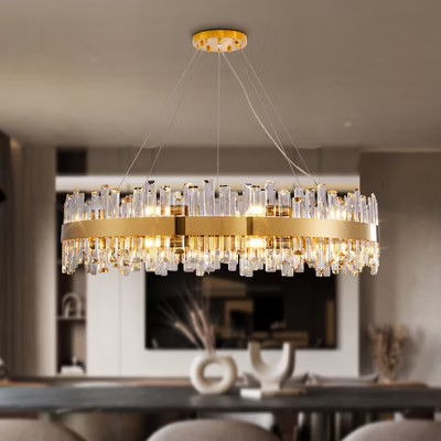 31.5" Luxury Dimmable Round K9 Crystal G | Target