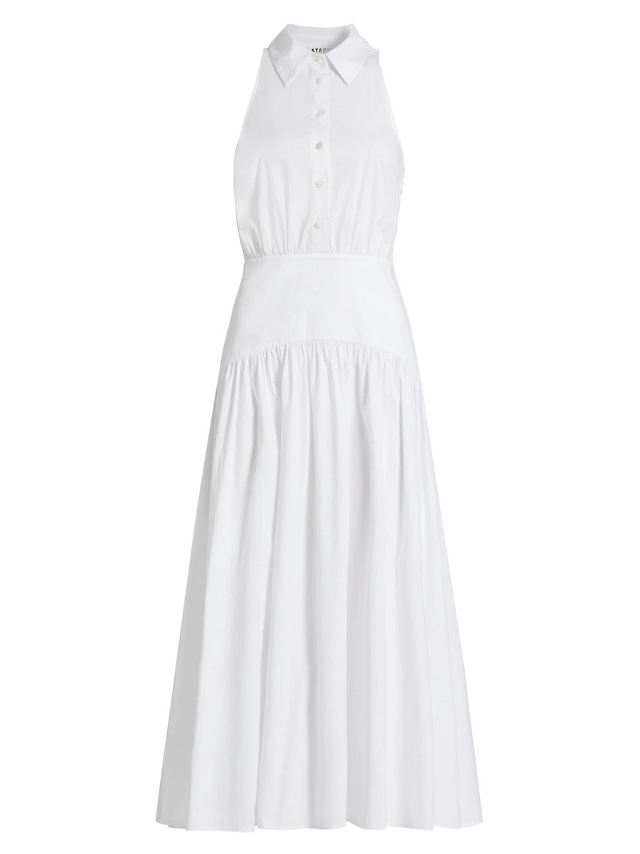 Women's Romy Stretch Poplin Fit & Flare Shirtdress - White - Size 4 | Saks Fifth Avenue