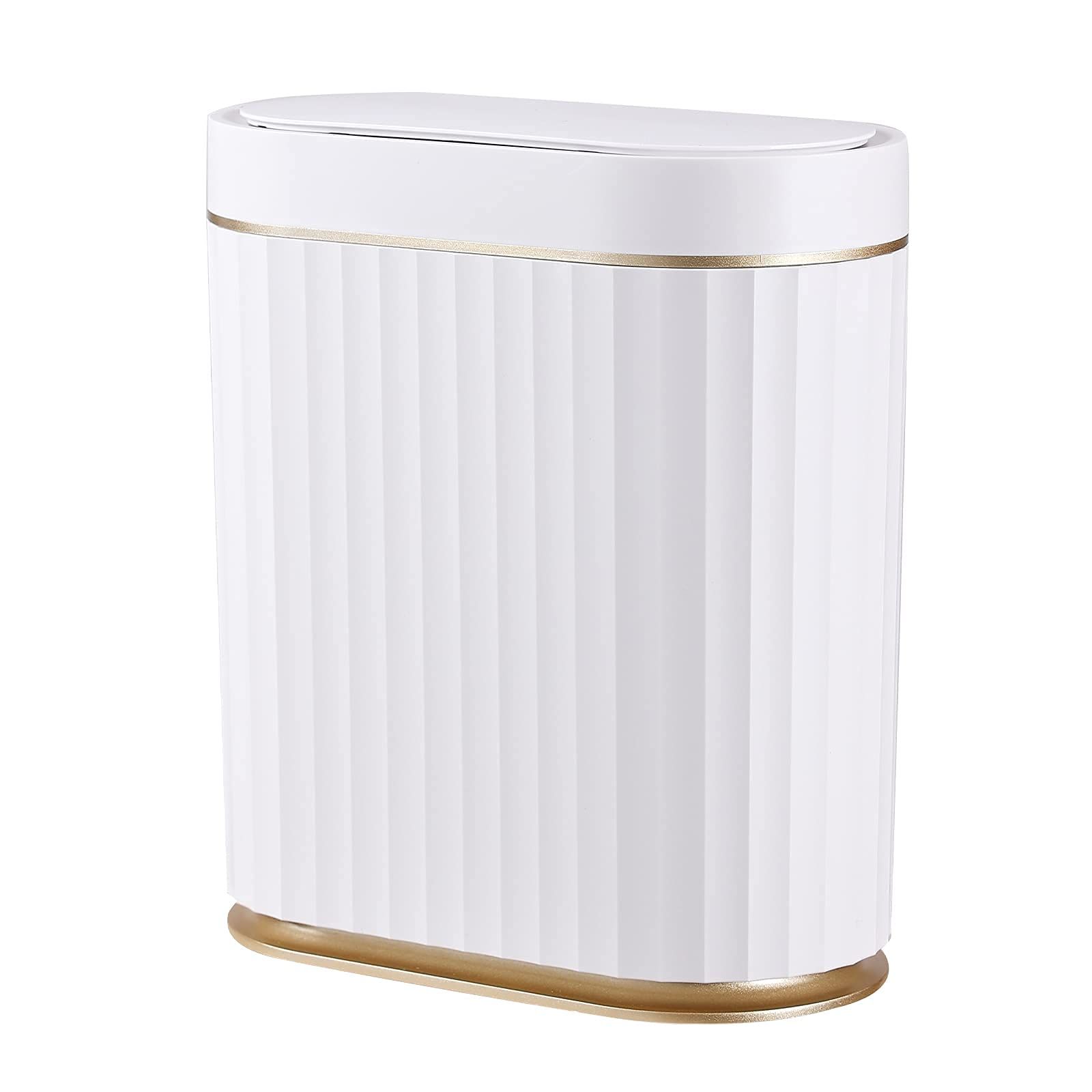 Bathroom Trash Can with Lid - ELPHECO Automatic Garbage Can, 2 Gallon Slim Smart Trash Can, Small Pl | Amazon (US)
