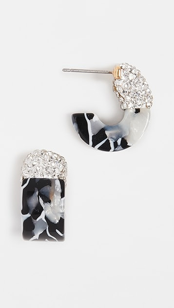 Crystal Colorblock Huggie Hoops | Shopbop