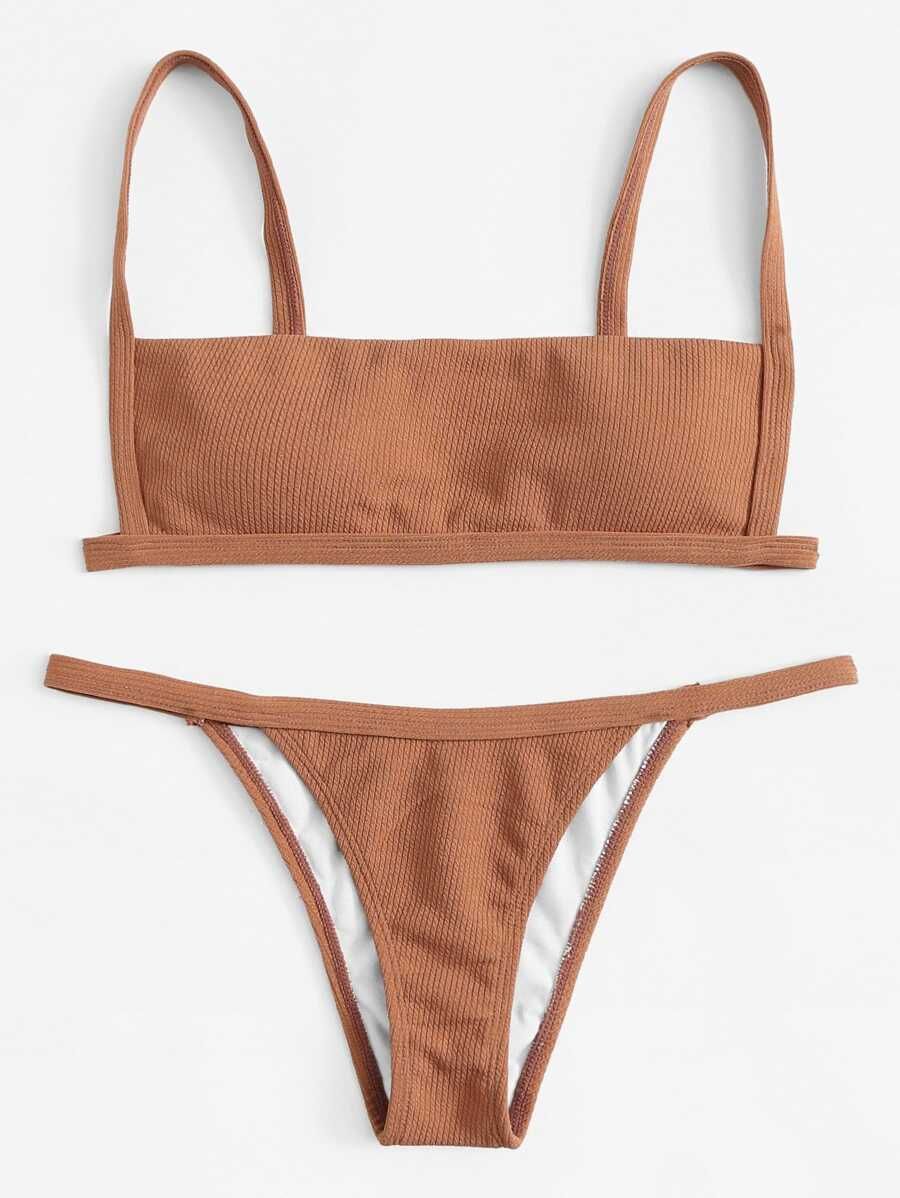 Cami Plain Bikini Set | SHEIN