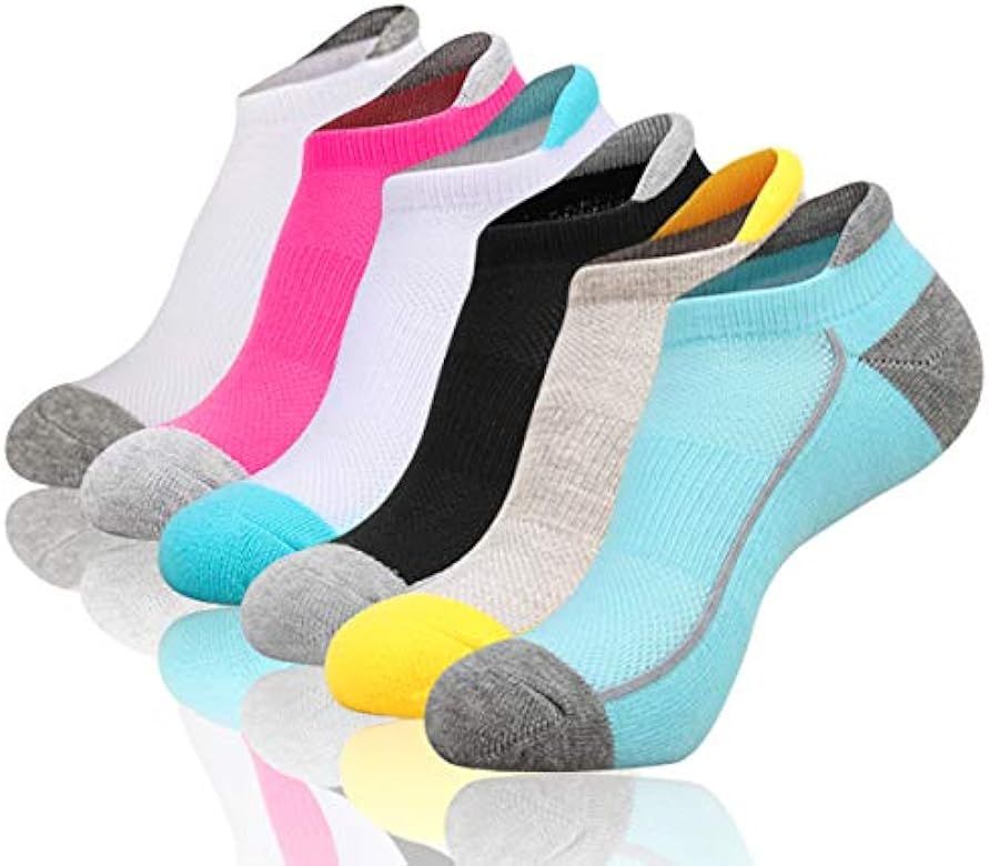 Heatuff Womens Low Cut Ankle Athletic Socks Cushioned Running Performance Breathable Tab Sock 6 P... | Amazon (US)