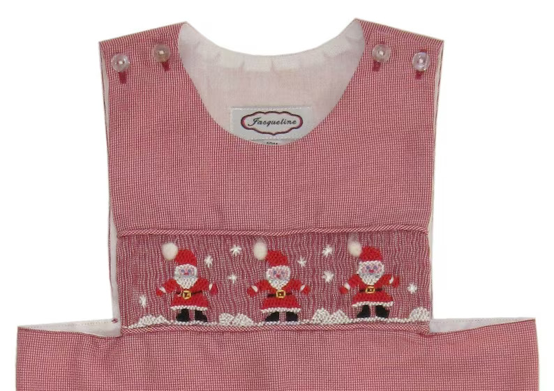 Smocked Boy's Red Gingham Checked Santa Longall Jon Jon Outfit - Etsy | Etsy (US)