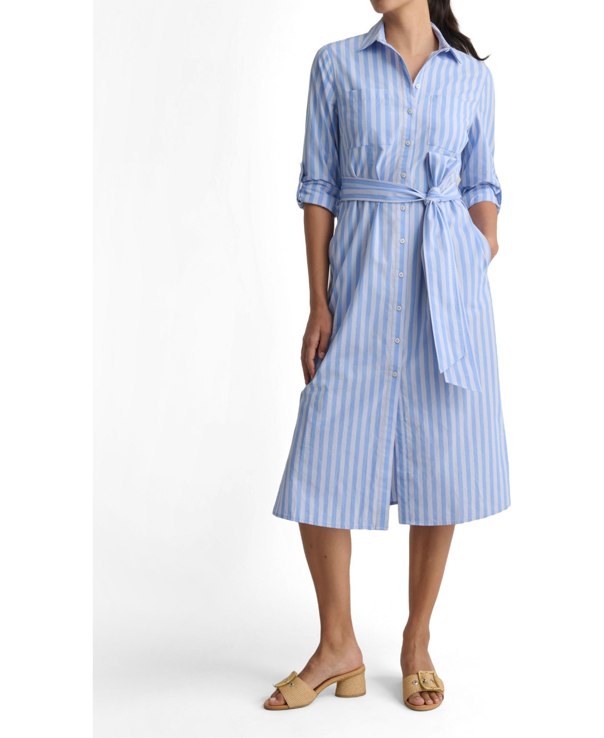 UNTUCKit Women's Cotton Adele Midi Shirt Dress - Blue | Macy's