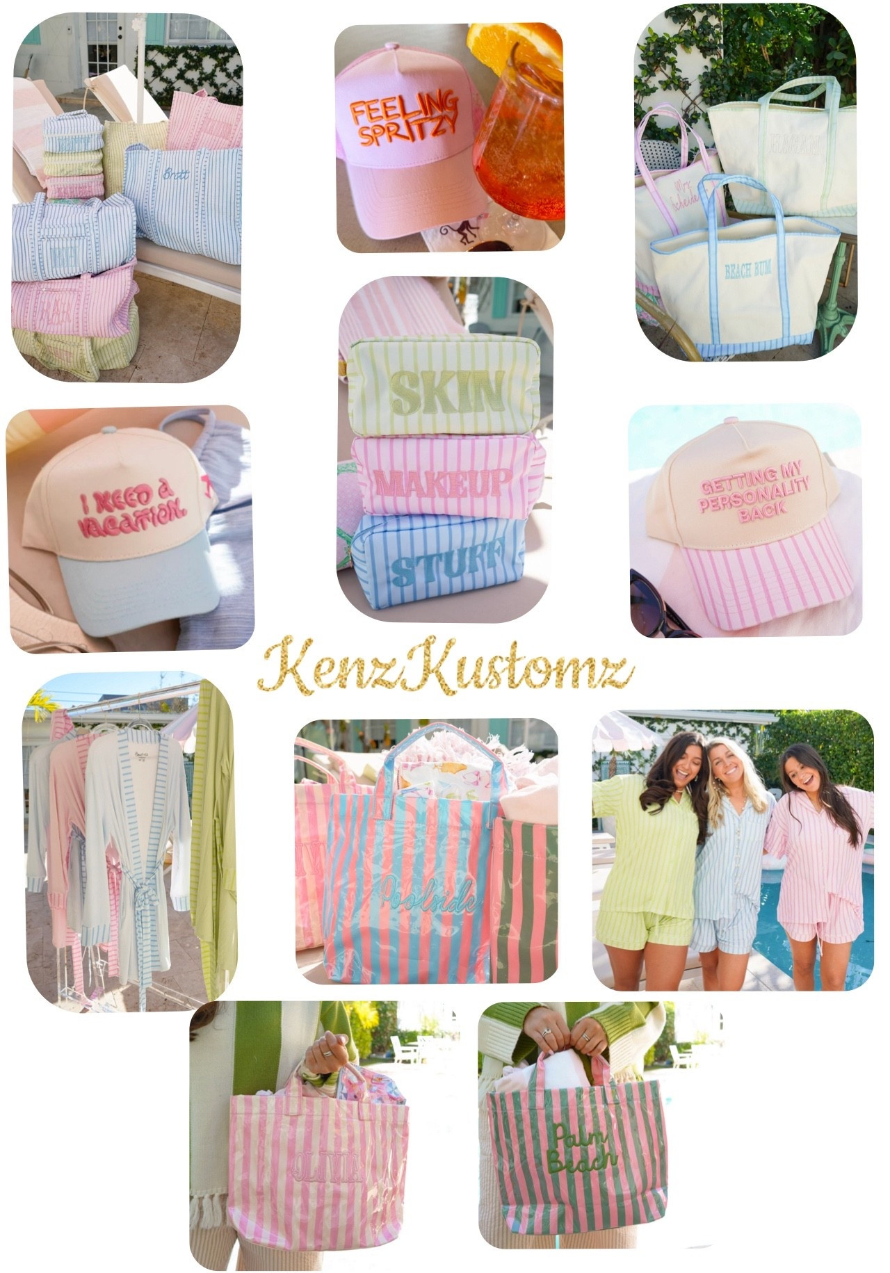 KenzKustomz has a great new collection for spring! I love all the stripes and color scheme options!! Perfect for all the ladies in the group, making great gifts for every occasion! 

#LTKSeasonal #LTKWedding #LTKTravel