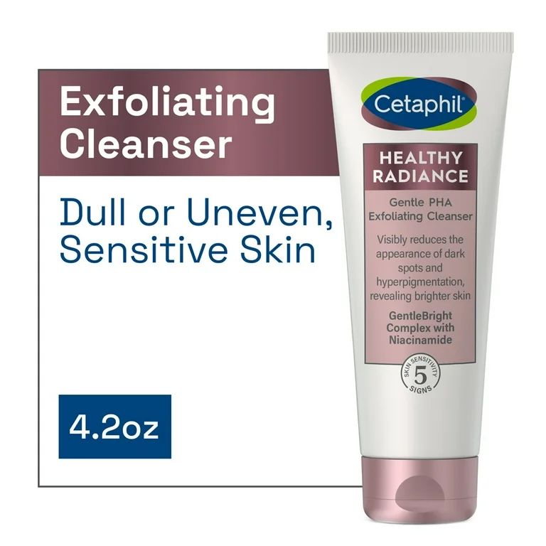Cetaphil Healthy Radiance Gentle Exfoliating Cleanser, Visibly Reduces Dark Spots, 4.2oz - Walmar... | Walmart (US)