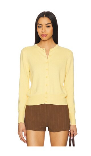 GUIZIO Emelie Cropped Cardigan in Yellow. - size M | Revolve Clothing (Global)