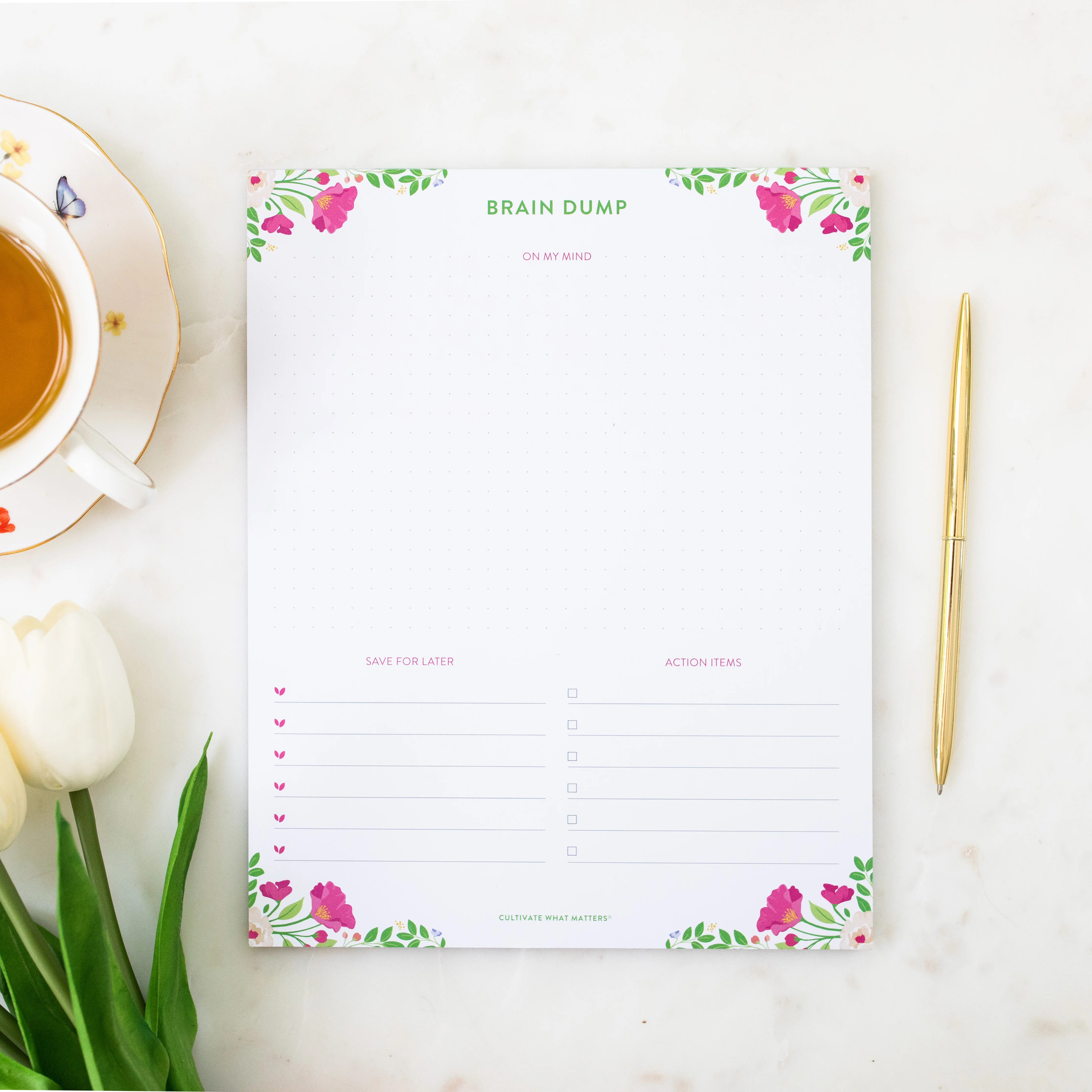 Brain Dump Planner Notepad 8x10 | Cultivate What Matters