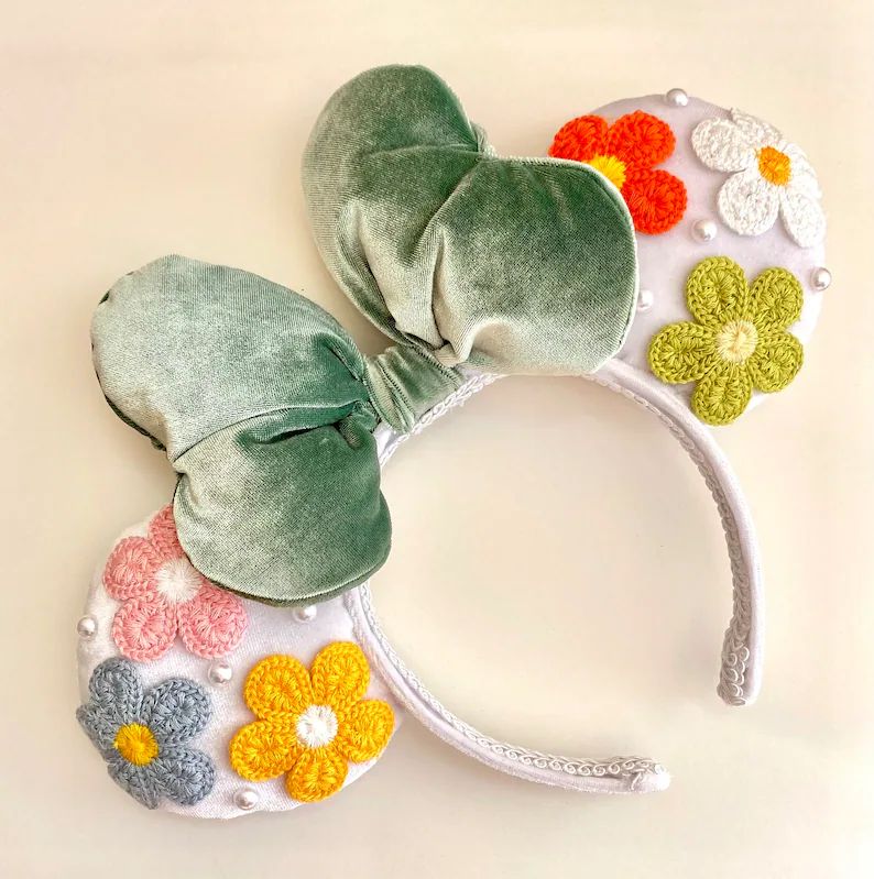 Floral Ears Pearl Mickey Ears Minnie Mouse Ears Disney Gift - Etsy | Etsy (US)