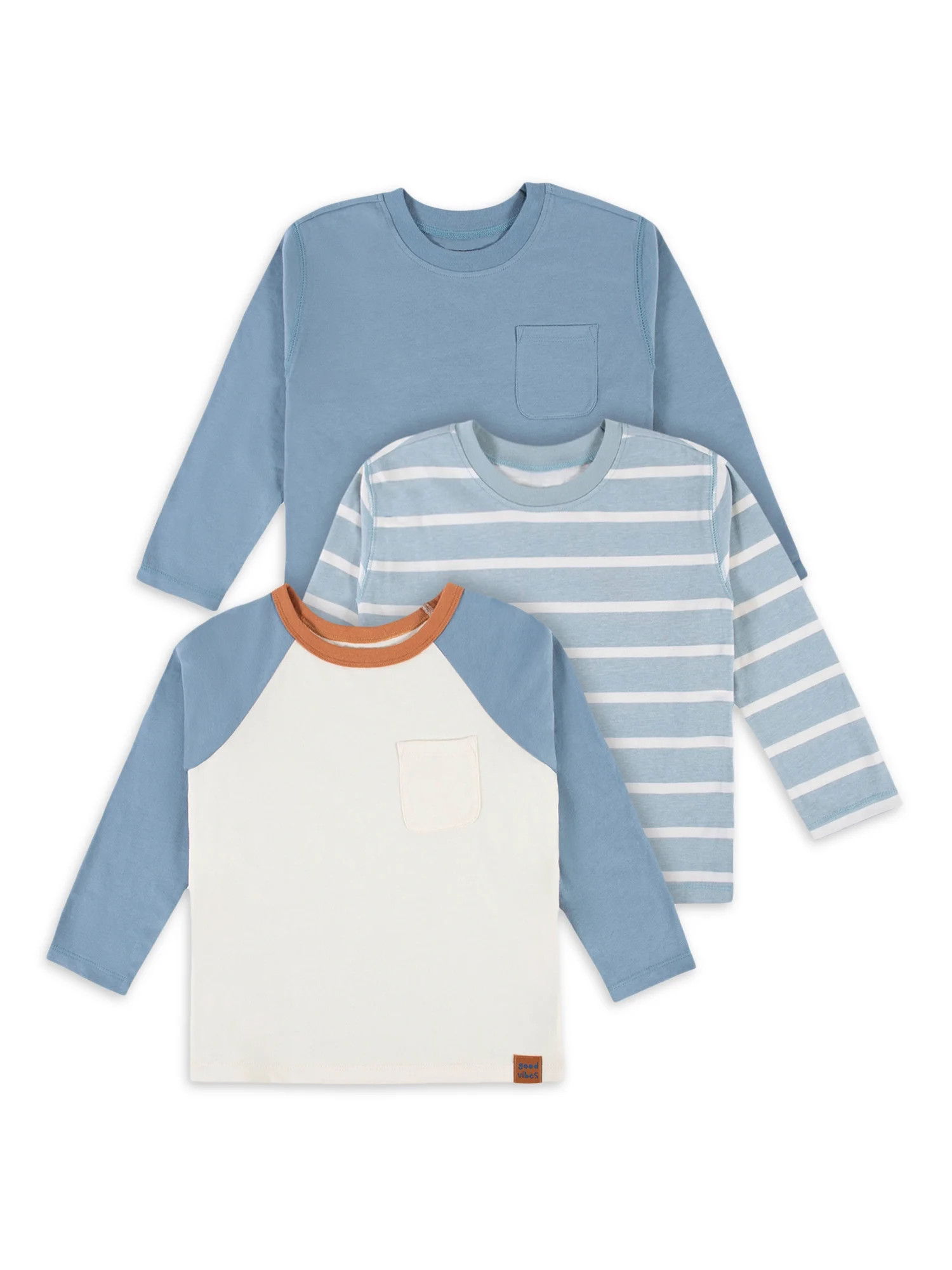 Modern Moments by Gerber Baby and Toddler Boy Long-Sleeve T-Shirts, 3-Pack, Sizes 12M-5T | Walmart (US)