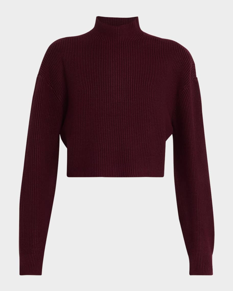 SER.O.YA Carmen Cropped Mock-Neck Sweater | Neiman Marcus