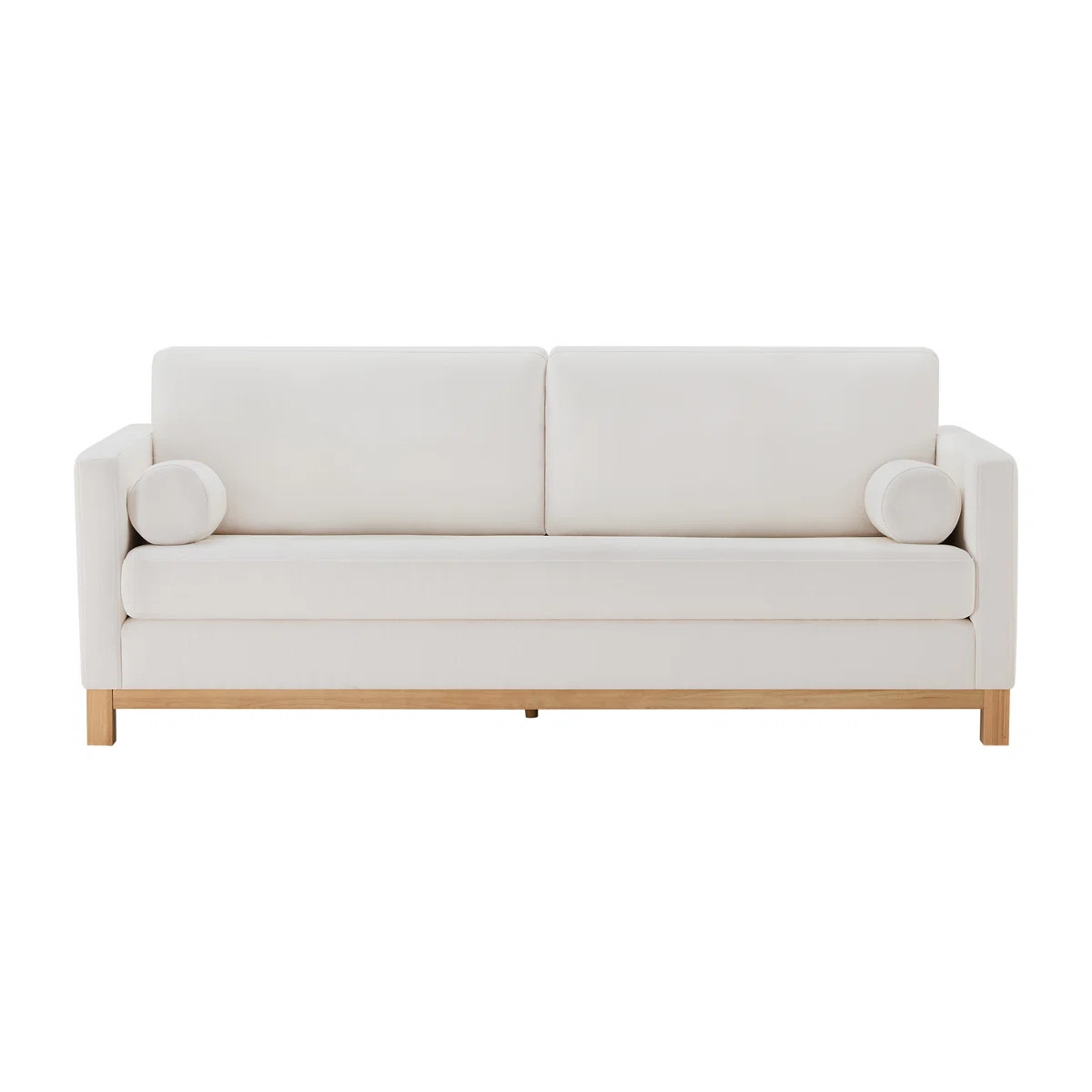 Ilene 84" Upholstered Sofa with Natural Wood Base | Wayfair North America
