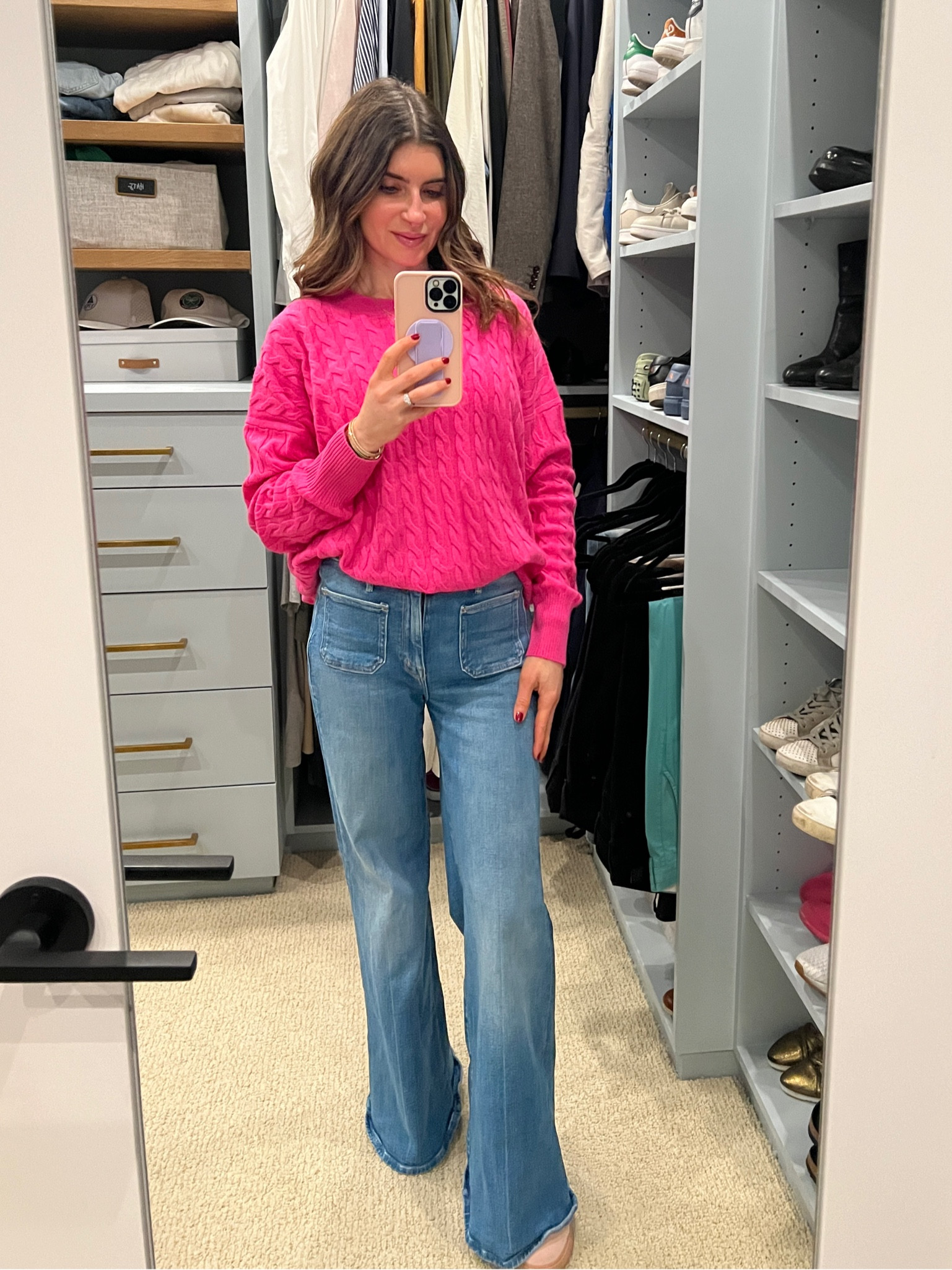 Date night look. My go to, jeans and a cute sweater. Loving pink! 

#LTKbeauty #LTKSeasonal #LTKstyletip