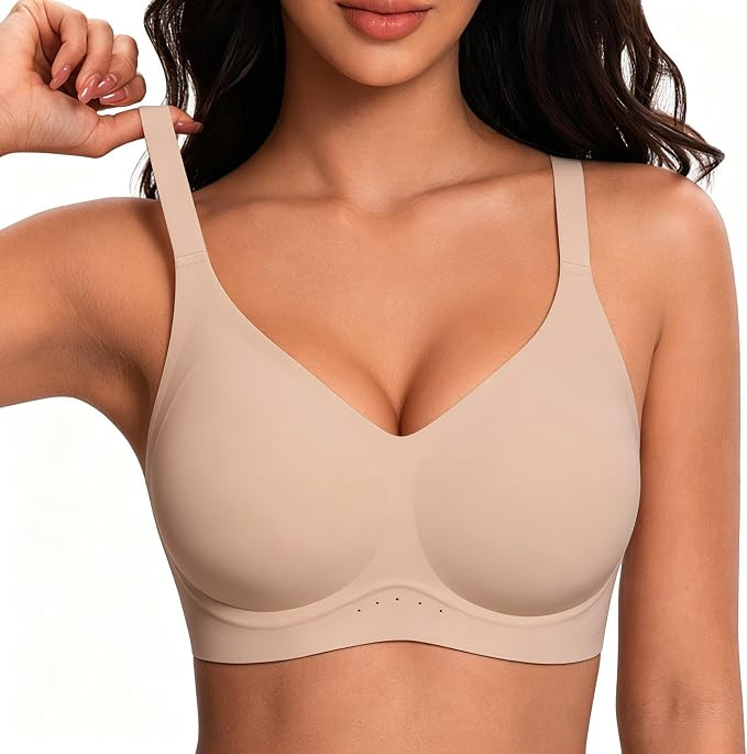HORISUN Wireless Full Coverage Bras Push Up Comfortable Seamless Jelly Bra | Amazon (US)