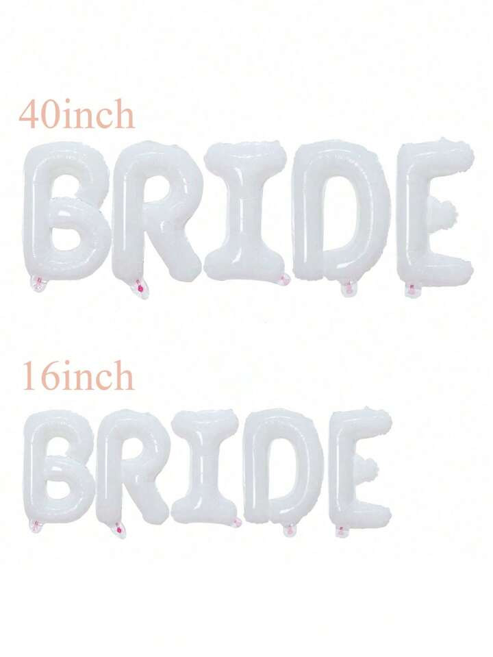 1pc 40 Inch White Bride Letter Aluminum Foil Balloon Set, Bachelorette Party Decoration | SHEIN U... | SHEIN