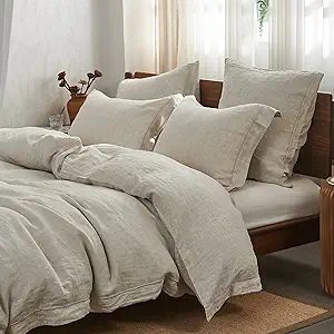 Simple&Opulence 100% Washed Linen Duvet Cover Set with Embroidered,King Size(104"x92"),3 Pieces S... | Amazon (US)