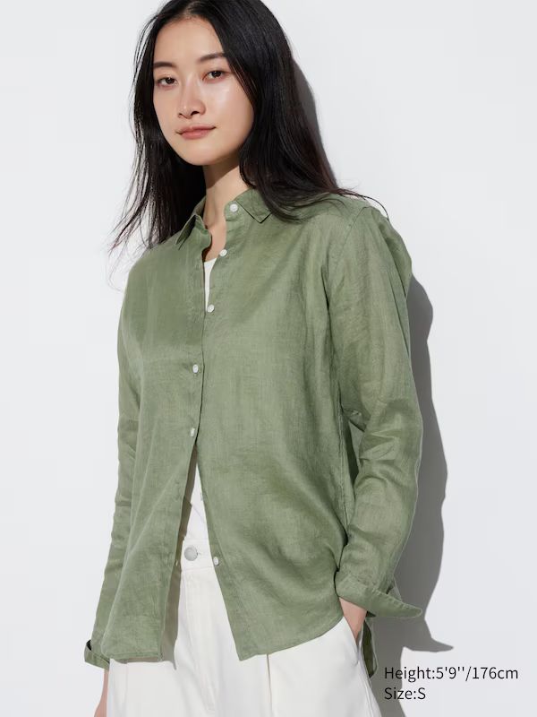 Premium Linen Long Sleeve Shirt | UNIQLO (US)