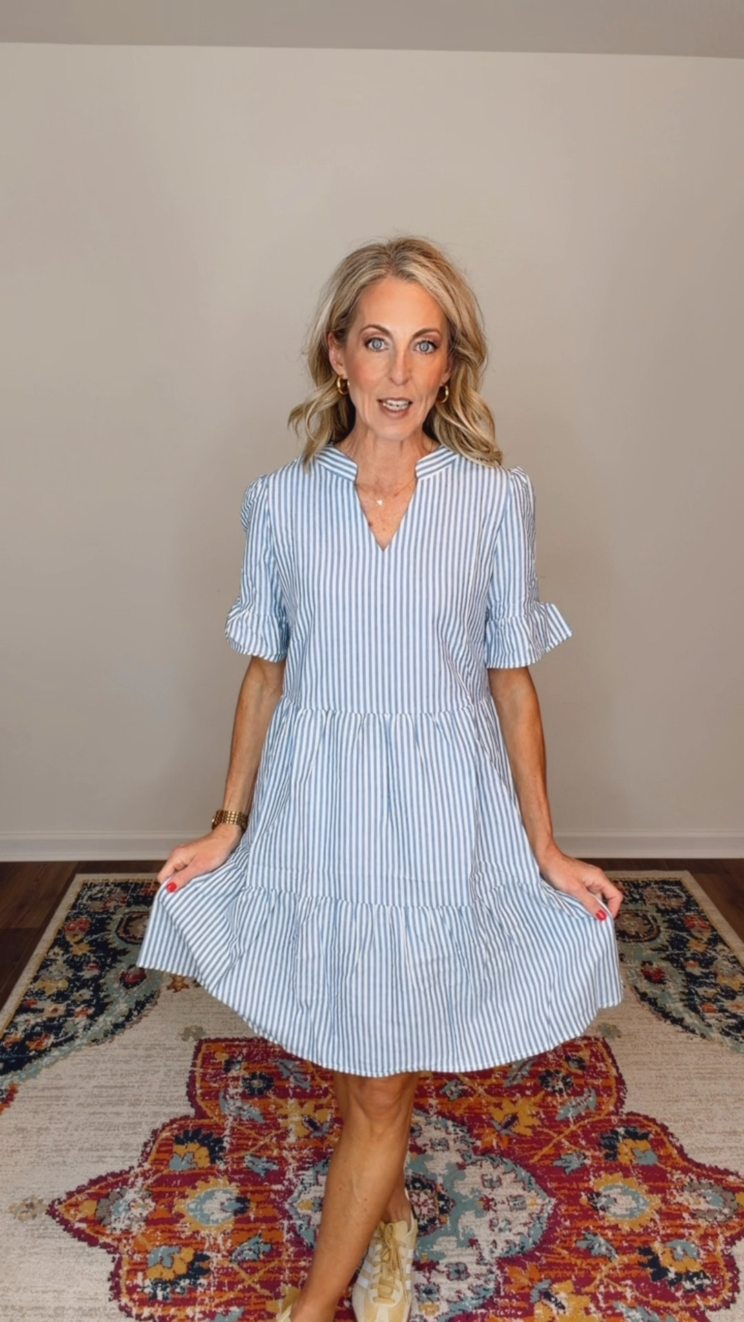 Classic blue striped dress that’s effortless and comfy—perfect for everyday spring style. Wearing size small. 



Part 3 of my 3AM Amazon order and I’m officially convinced late-night scrolling is my cardio. 😂 These are the kind of pieces that make getting dressed EASY—cute, comfy, polished, and somehow giving “I tried” even when you didn’t. Comment AMAZON and I’ll send you the full roundup!

From the striped dress to the wide leg jeans, to the floral dresses that look way more expensive than they are… every single piece is a spring win.

✔️ effortless outfits
✔️ teacher-friendly + weekend-ready
✔️ flattering fits
✔️ easy to style with sneakers, sandals, or wedges

Everything is linked + I’m wearing a size small in all.