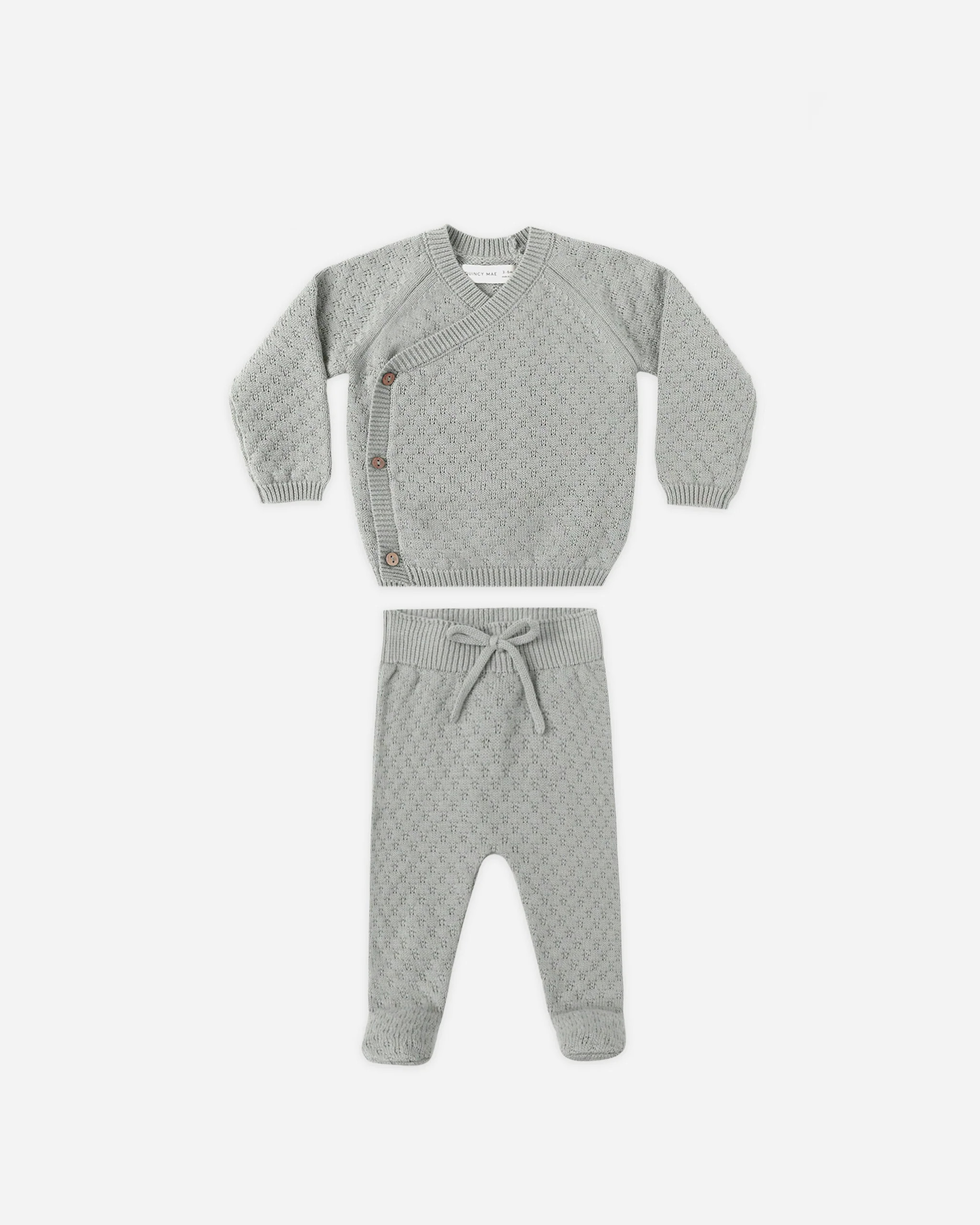 Knit Wrap Top + Pant Set Steel Blue | Rylee + Cru
