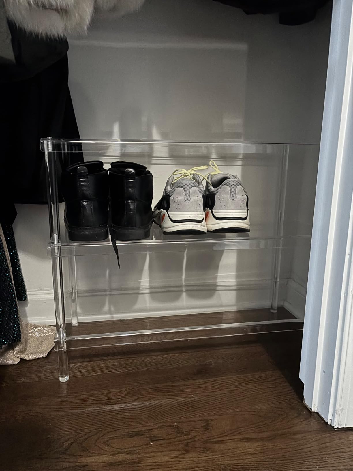 Aquiver 4-Tier Acrylic Shoe Rack - Shoe Rack Organizer - Modern Shoe Storage Shelf, Holds 12-16 P... | Amazon (US)