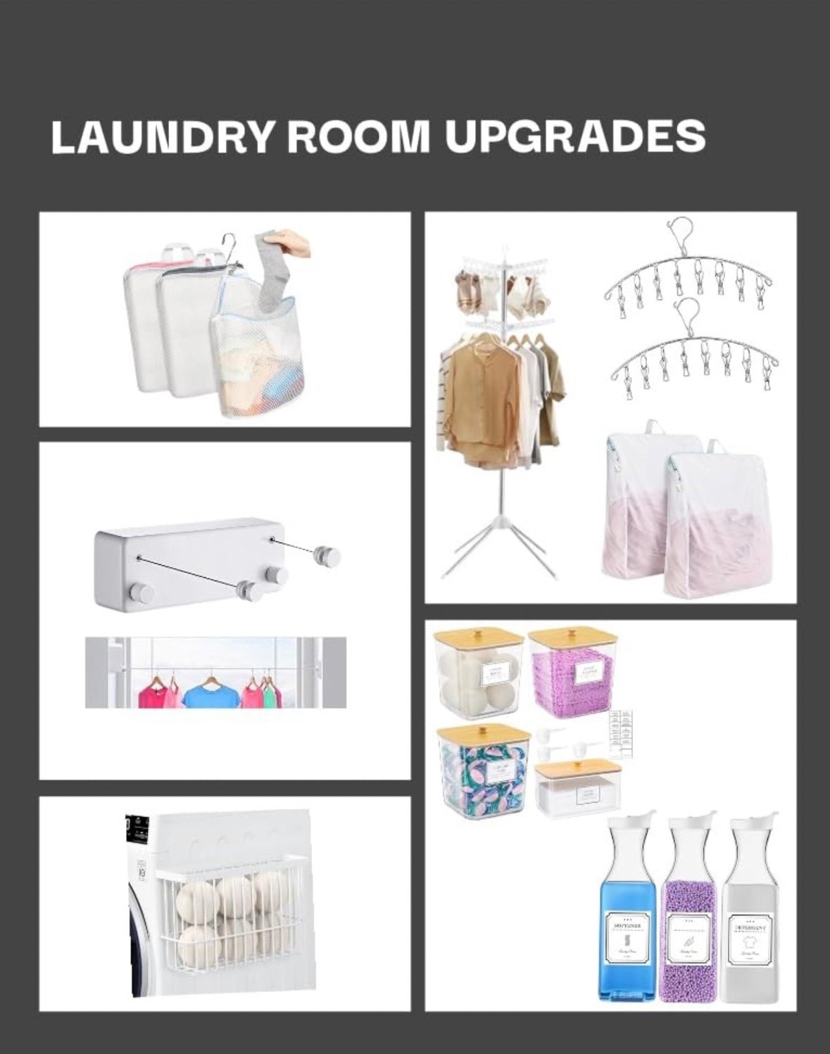 Simple and inexpensive laundry room upgrades that make the process easier. My favorite is the handled delicates bags which I use to wash everything from sweaters to blankets and also use to gently dry shoes 👟 

The retractable dual laundry line is pretty great for small spaces and takes up minimal space.

#LTKmomlife #LTKHome #LTKdayinmylife