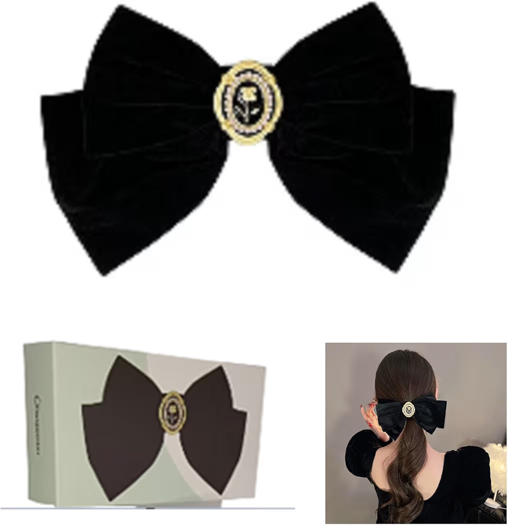 Elegant Black Hair Bows and Clips for Women, Luxury Feminine Design, 2025 xiangwenlan Black Elega... | Amazon (US)
