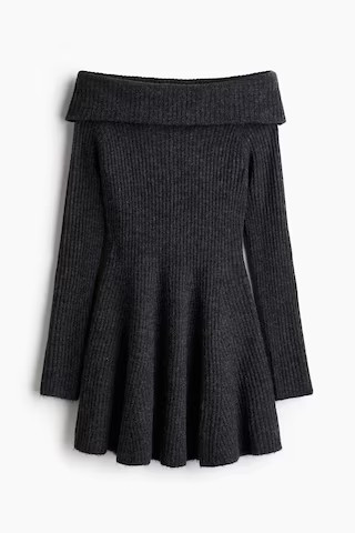 Rib-Knit Off-the-Shoulder Dress | H&M (US + CA)