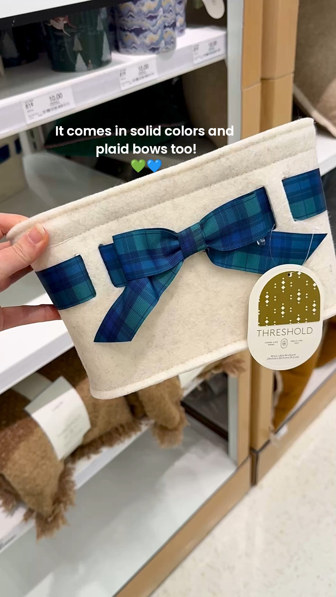 💙 viral for good reason, these are so cute!
🤍 Felt baskets at Target are such a popular pick this season. Perfect for brr baskets, gift baskets, Hanukkah gifting or Christmas gifting. They also make really cute home decor storage for small items like books, toys, gloves, craft supplies and entryway organization. The one in my photo has the blue plaid bow, and I linked more colors and styles too.

🎁 Sturdy felt design
🎁 Holiday bow detail
🎁 Great for gifting and organizing
🎁 6 in H x 10 in W x 8 in D
🎁 Neutral and seasonal color options

So versatile and such a cute touch for the holidays.

#targetfinds #targethome #feltbasket #giftbasketideas #brrbasket #holidaygifts #holidaydecor #homedecorstorage #ltkhome #ltkholiday #cozyhome 


#LTKFindsUnder50 #LTKHoliday #LTKGiftGuide