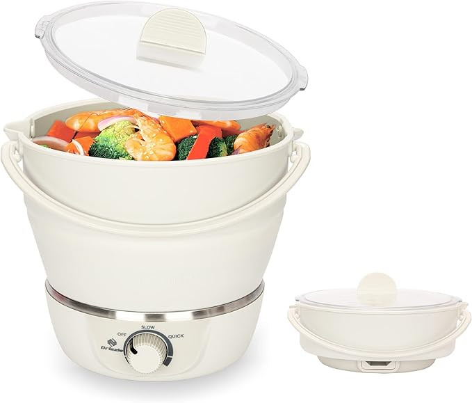 Drizzle Foldable Electric Cooker Travel Hot Pot - Dual Voltage 100V-240V Hot Pot Cooking - Food G... | Amazon (US)