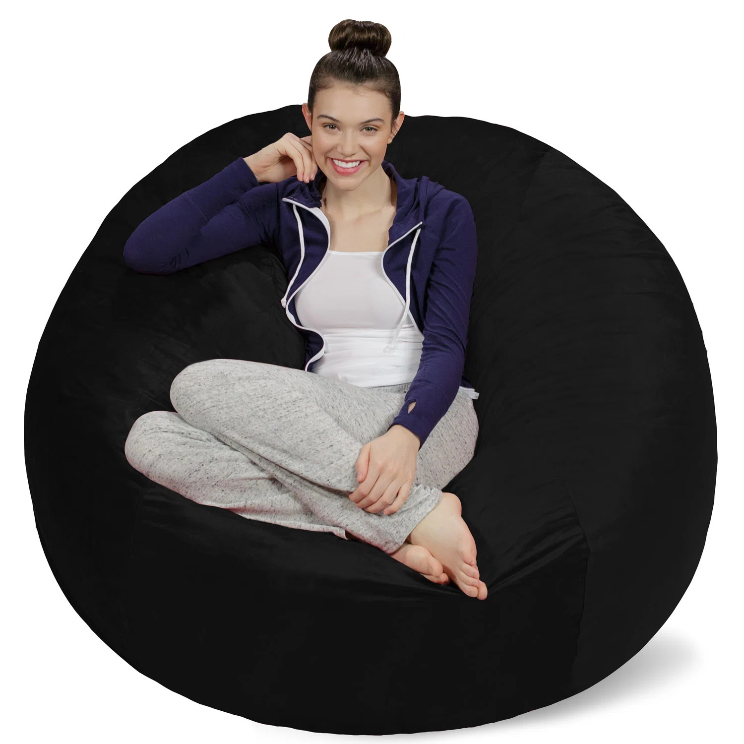 Bean Bag Chair - Shredded Foam Filled Round Pouf Chair - Plush, Ultra Soft Memory Foam Filled Bea... | Wayfair North America