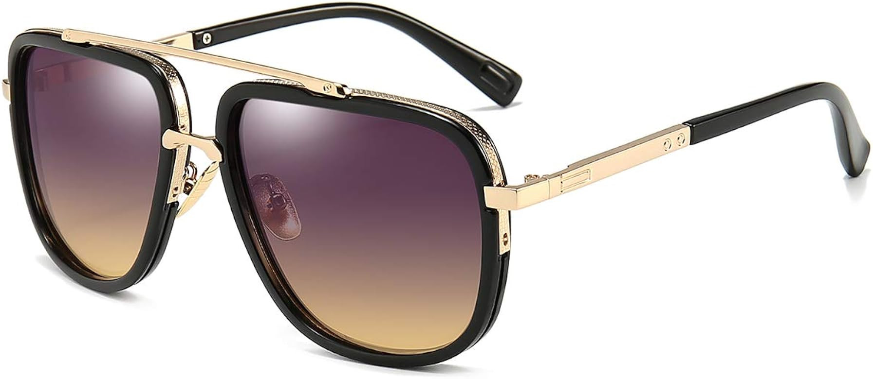 Dollger Oversized Square Aviator Sunglasses for Men Pilot Shades Gold Frame Retro Sun Glasses | Amazon (US)