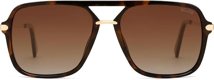 SOJOS Aviator Sunglasses for Women & Men, Square, Polarized Lens, SJ2229 | Amazon (US)
