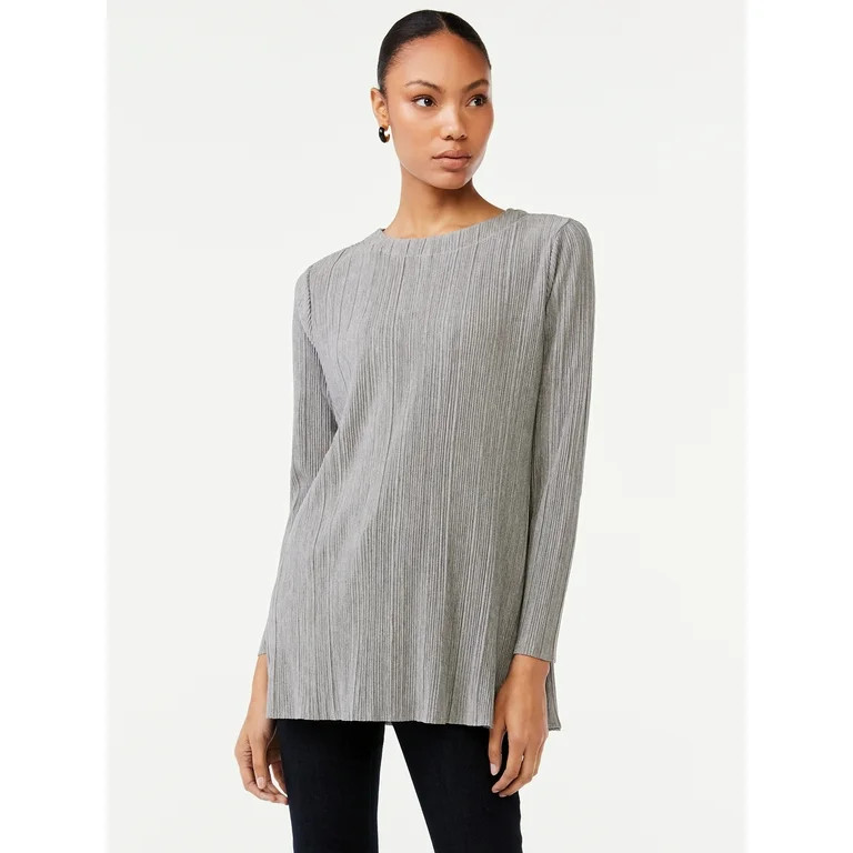 Scoop Women's Crinkle Knit Tunic Top | Walmart (US)