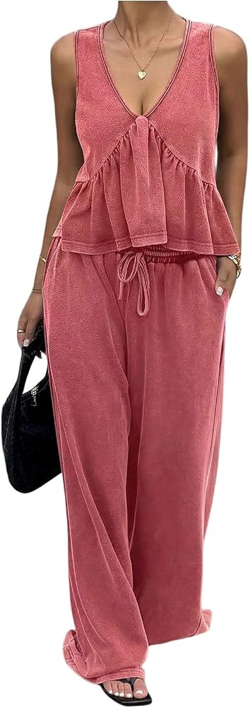 SOLY HUX Women's 2 Piece Sets Summer Matching Sets Pants Outfits | Amazon (US)