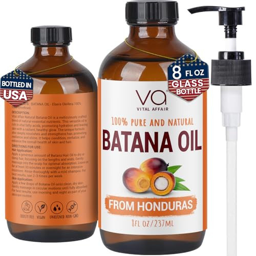 VITAL AFFAIR Batana Oil For Hair Growth-100% Raw Batana Oil From Honduras-Glass Bottle-Skin Hair Oil Rich In Essential Nutrients-Batana Hair Oil For Women & Men-For Strong & Shiny Hair-8 FlOz | Amazon (US)