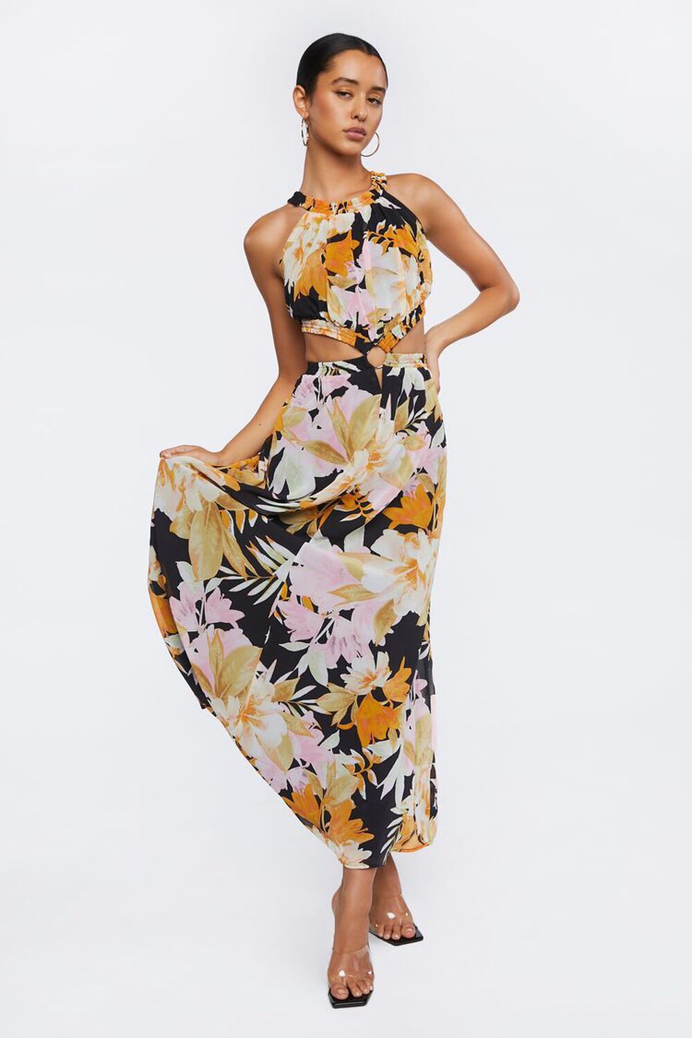 Floral Print O-Ring Maxi Dress | Forever 21 (US)