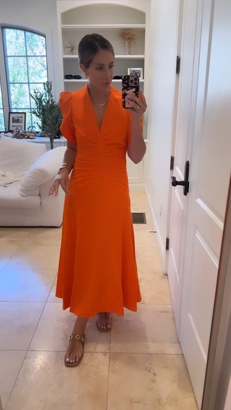 Orange sundress. Get your normal size. 

#LTKstyletip