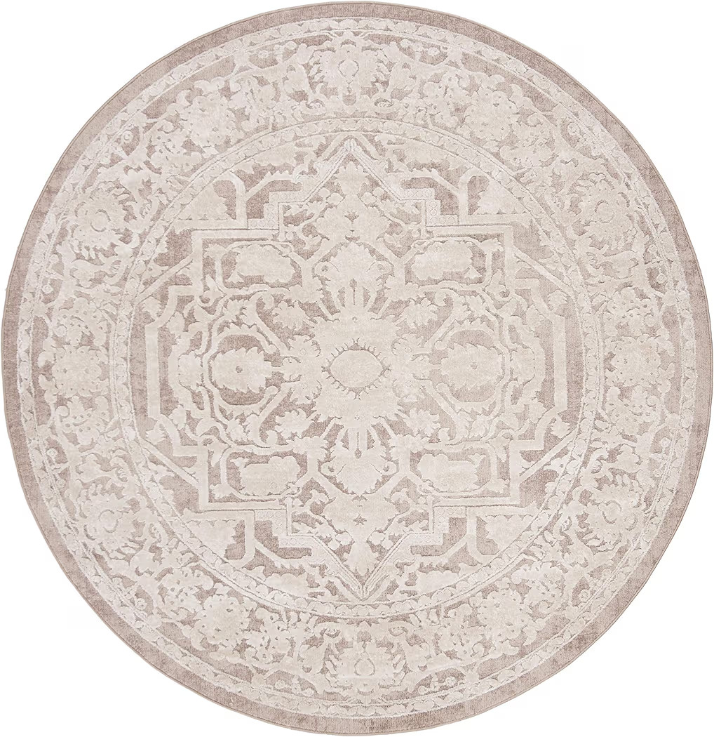 SAFAVIEH Reflection Collection Area Rug - 6'7" Round, Beige & Cream, Non-Shedding & Easy Cleaning... | Amazon (US)