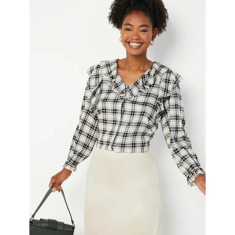 Time And Tru Women's Ruffle Blouse | Walmart (US)