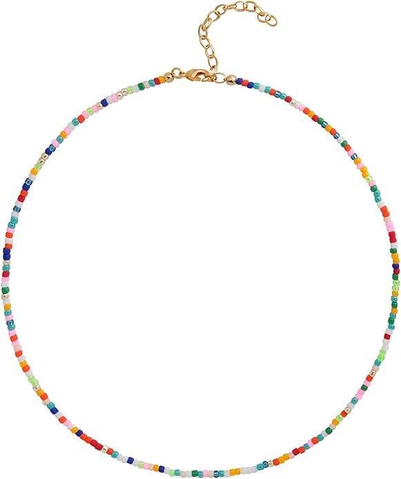 Wellike Colorful Beaded Necklace for Women Freshwater Beaded Pearl Choker Necklace Evil Eye Pearl... | Amazon (US)