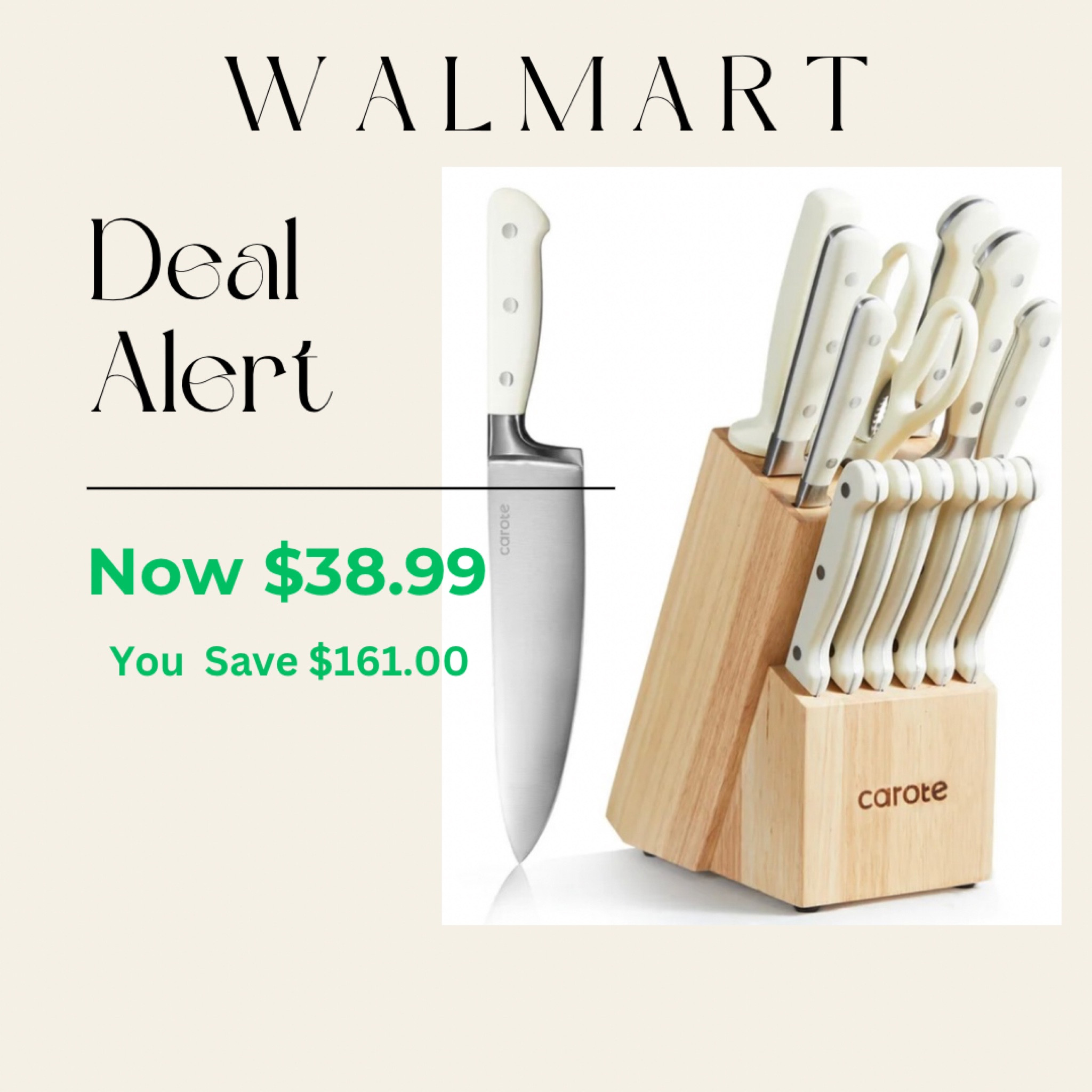 CAROTE 14 Pieces Knife Set with Wooden Block Stainless Steel Knives Dishwasher Safe with Sharp Blade Ergonomic Handle Forged Triple Rivet-Pearl White
#knifes #homemusthaves #kitchen #cooking #walmart

#LTKHome #LTKSaleAlert #LTKSummerSales