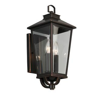 Williamsburg Gas Style 2-Light Outdoor Wall Mount Coach Light Sconce | The Home Depot